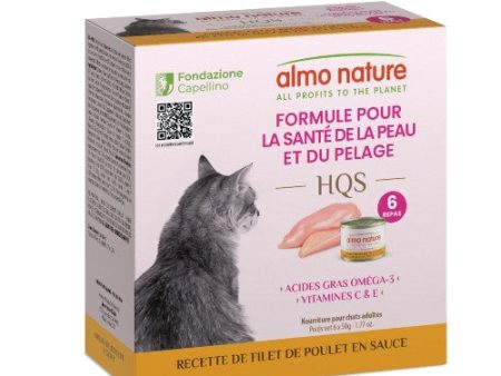 Almo HQS Formule chat soutien peau & pelage - Recette de filet de poulet en sauce 6 x 50 gr Discount