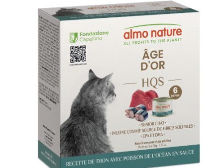 Almo HQS Formule chat âge d or - Recette de thon avec poisson de l océan en sauce 6 x 50 gr For Sale