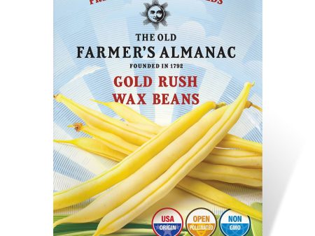 The Old Farmer s Almanac Heirloom Gold Rush Wax Bean Seeds - Premium Non-GMO, Open Pollinated, Vegetable Seeds Supply