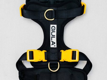 GULA DOG CARE - Dog Harness - Black & Yellow For Discount