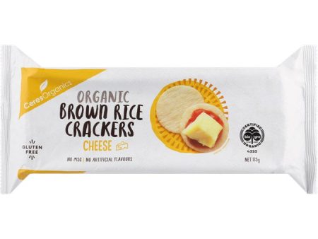 CERES BROWN RICE CRACKERS CHEESE 115G Supply