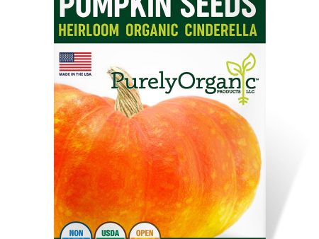 Purely Organic Cinderella Pumpkin Seeds - USDA Organic, Non-GMO, Open Pollinated, Heirloom, USA Origin, Vegetable Seeds Discount