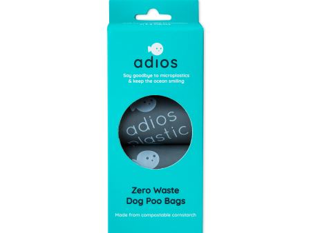 Adios Plastic - Compostable Dog Poo Bags - 4 Rolls in Grey (60 Bags) Hot on Sale