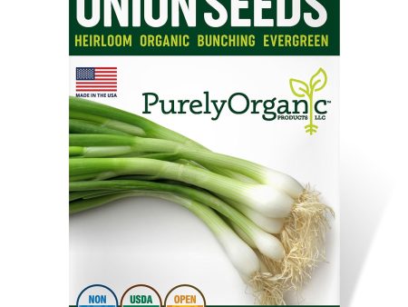 Purely Organic Bunching Evergreen Onion Seeds - USDA Organic, Non-GMO, Open Pollinated, Heirloom, USA Origin, Vegetable Seeds Supply