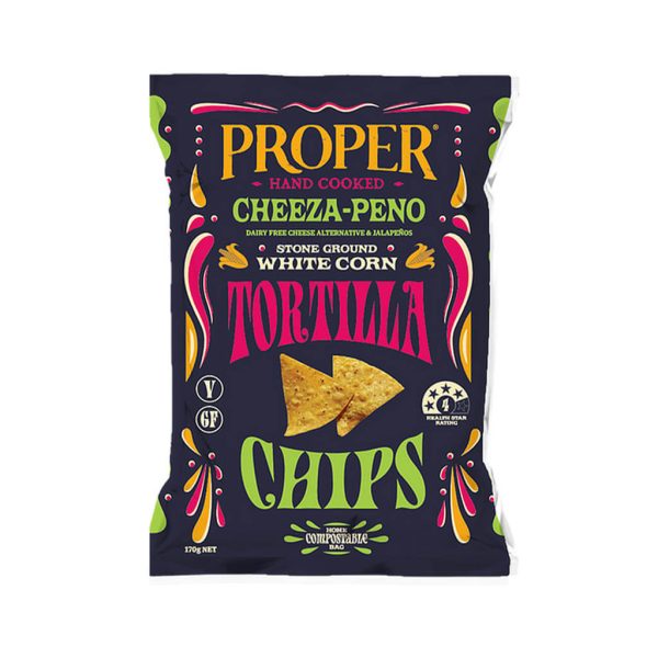 PROPER CRISPS TORTILLA CHEEZA-PENO 150G Online now