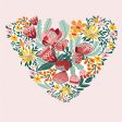 Pale Pink Floral Heart Card Cheap