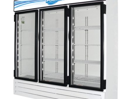 Fogel (CR-65-US) 78  Wide Reach-In Refrigerator featuring Three Hinged Glass Doors For Sale