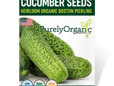 Purely Organic Boston Pickling Cucumber Seeds - USDA Organic, Non-GMO, Open Pollinated, Heirloom, USA Origin, Vegetable Seeds For Discount