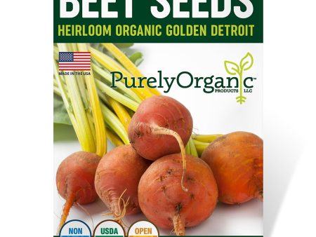 Purely Organic Golden Detroit Beet Seeds - USDA Organic, Non-GMO, Open Pollinated, Heirloom, USA Origin, Vegetable Seeds Supply