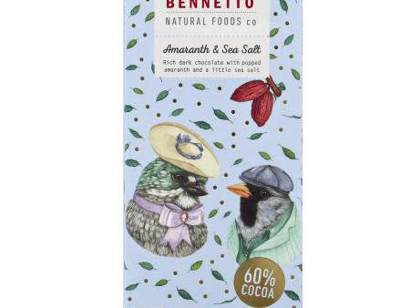 BENNETTO AMARANTH SEA SALT 60% CHOCOLATE BAR 100G For Cheap