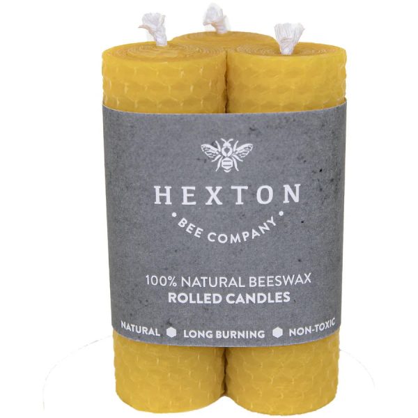 HEXTON BEES ROLLED BEEWAX CANDLE 3 PACK 35X105MM Online Hot Sale