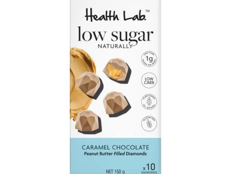 HEALTH LAB LOW SUGAR CARAMEL PEANUT BUTTER DIAMONDS 150G Cheap