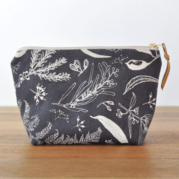 Gathered Charcoal Flat Bottom Pouch Fashion