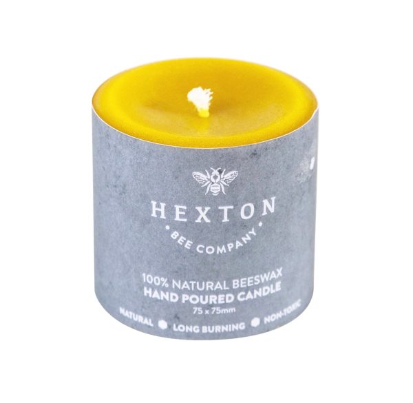 HEXTON BEES POURED BEESWAX CANDLE 75X75MM Sale