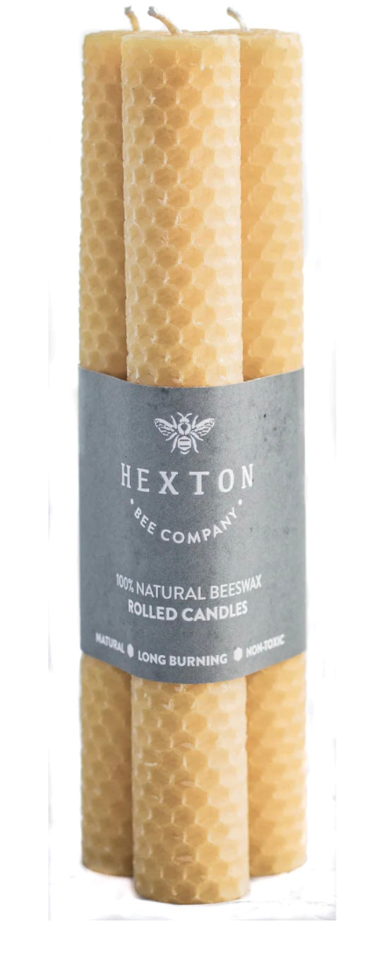 HEXTON BEES ROLLED BEESWAX CANDLE 3 PACK 15X210MM Discount