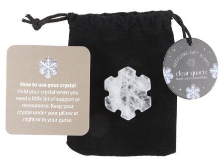 CLEAR QUARTZ SNOWFLAKE WITH GIFT BAG Hot on Sale