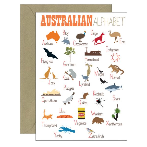 Australian Alphabet Card on Sale