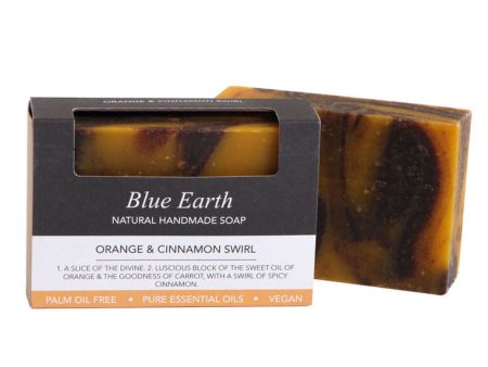 BLUE EARTH ORANGE & CINNAMON SWIRL SOAP BAR Hot on Sale