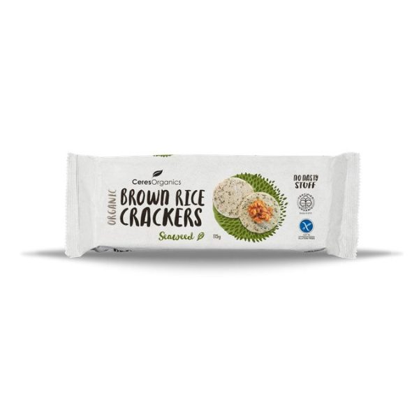 CERES ORGANIC BROWN RICE CRACKERS SEAWEED 115G For Discount