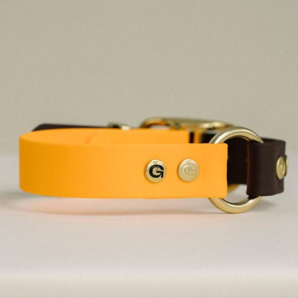 GULA DOG CARE - GULA Dog Collar - Black - 25mm Dog Collar - Orange & Brown - 25mm Fashion