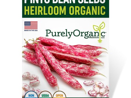 Purely Organic Pinto Beans - USDA Organic, Non-GMO, Open Pollinated, Heirloom, USA Origin, Vegetable Seeds Online