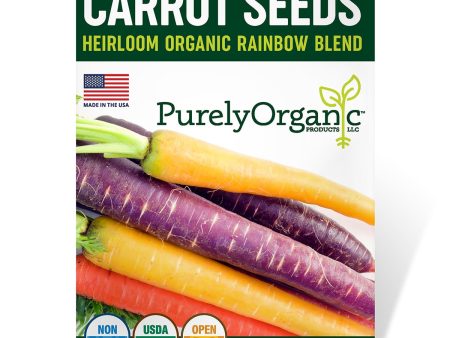 Purely Organic Rainbow Blend Carrot Seeds - USDA Organic, Non-GMO, Open Pollinated, Heirloom, USA Origin, Vegetable Seeds For Sale