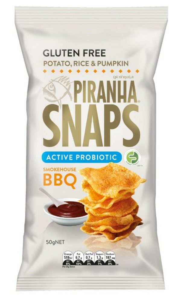 PIRANHA SNAPS SMOKEHOUSE BBQ 50G Hot on Sale