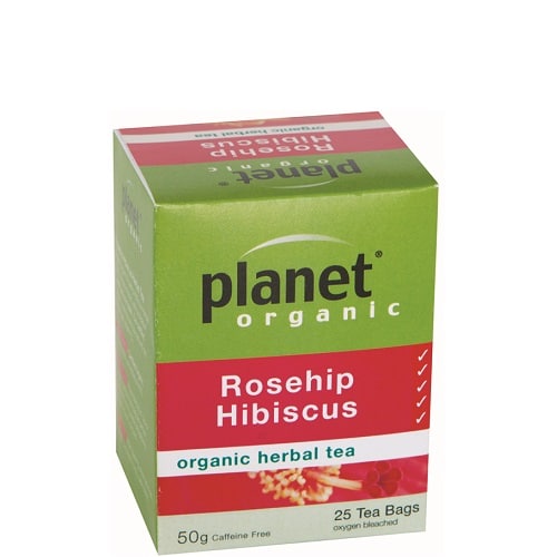 PLANET ORGANIC ROSEHIP AND HIBISCUS TEA 25 BAGS Online now