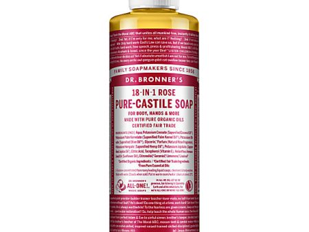 DR BRONNERS CASTILE ROSE LIQUID SOAP 237ML Discount