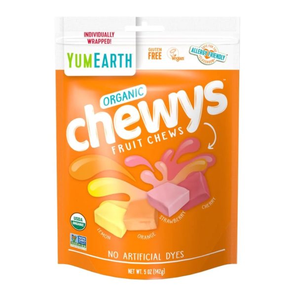 YUM EARTH ORGANIC FRUIT CHEWS 142G Hot on Sale