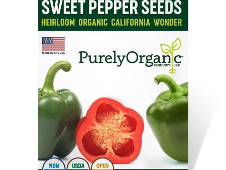 Purely Organic California Wonder Sweet Pepper Seeds - USDA Organic, Non-GMO, Open Pollinated, Heirloom, USA Origin, Vegetable Seeds Online Hot Sale