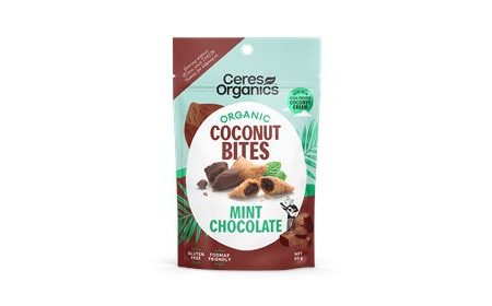 CERES BIO COCONUT WAFER BITES MINT CHOC 60G Supply