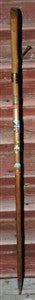 Antique Walking Stick 5 Badges Medallions Stocknagels 35 Inches Long For Cheap