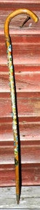 Antique Walking Stick 25 Badges Medallions Stocknagels 34 Inches Long on Sale