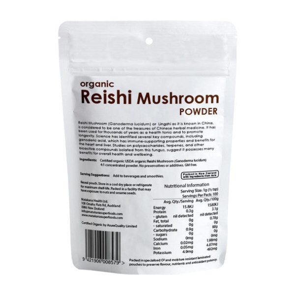 MATAKANA SUPERFOODS REISHI MUSHROOM POWDER 100 Fashion