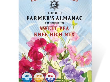 The Old Farmer s Almanac Knee High Mix Sweet Pea Seeds - Premium Non-GMO, Open Pollinated, USA Origin, Flower Seeds Fashion