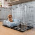 Cosy & Calming Puppy Crate Bed With Removable Covers in Duck Egg Spot by Lords & Labradors Online now