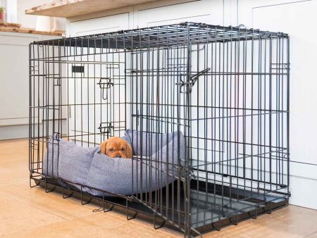 Cosy & Calming Puppy Crate Bed With Removable Covers in Oxford Herringbone Tweed by Lords & Labradors For Cheap