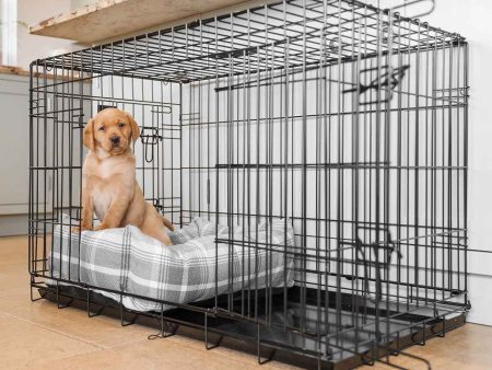 Cosy & Calming Puppy Crate Bed With Removable Covers in Balmoral Dove Grey Tweed by Lords & Labradors Cheap