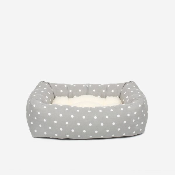 Cosy & Calming Puppy Crate Bed With Removable Covers in Grey Spot by Lords & Labradors Hot on Sale