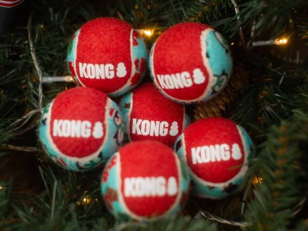 KONG Holiday SqueakAir Balls 6 Pack Supply