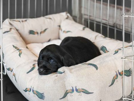 Cosy & Calming Puppy Crate Bed in Woodland Peacock by Lords & Labradors For Discount