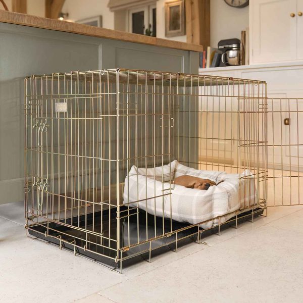 Cosy & Calming Puppy Crate Bed With Removable Covers in Balmoral Natural Tweed by Lords & Labradors Hot on Sale