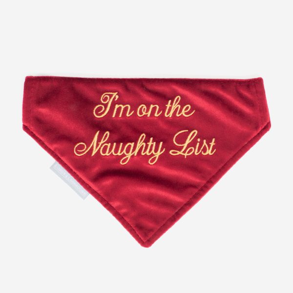 I m on the Naughty List  Bandana in Velvet by Lords & Labradors Supply