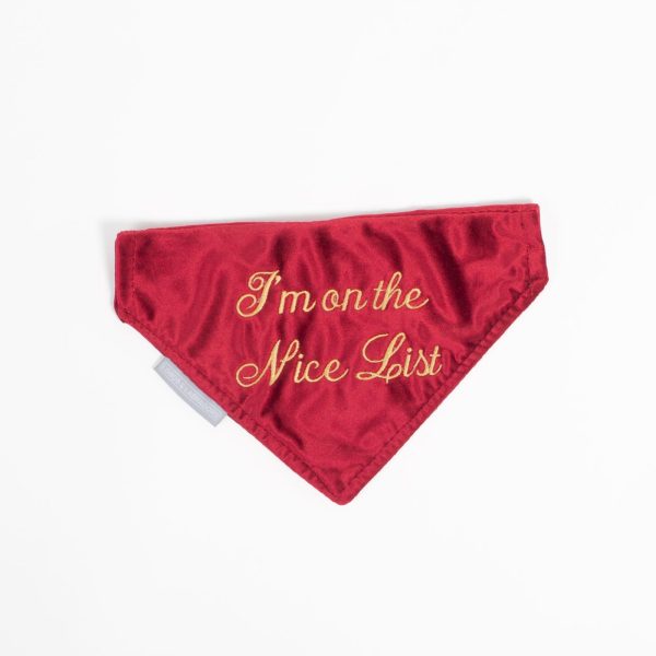 I m on the Nice List  Bandana in Velvet by Lords & Labradors Discount